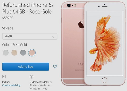 Apple начала продавать восстановленные iPhone6s через свой фирменный онлайн-магазин