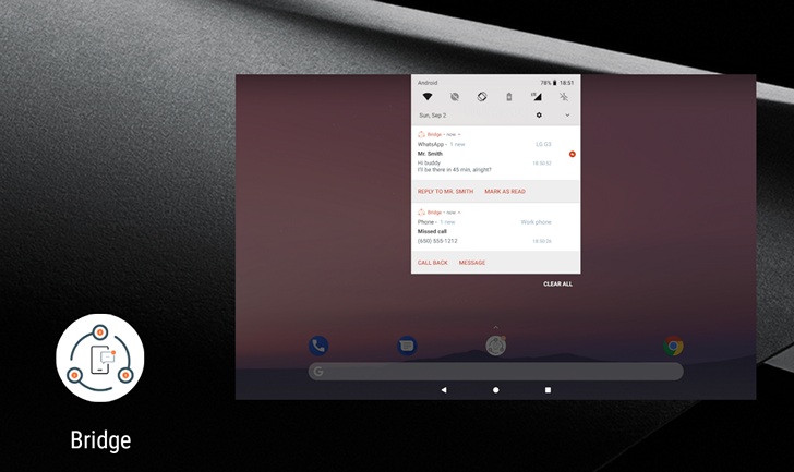 Новые приложения для Android. Bridge - mirror notifications  синхронизирует ваши уведомления между смартфонами, планшетами и прочими устройствами