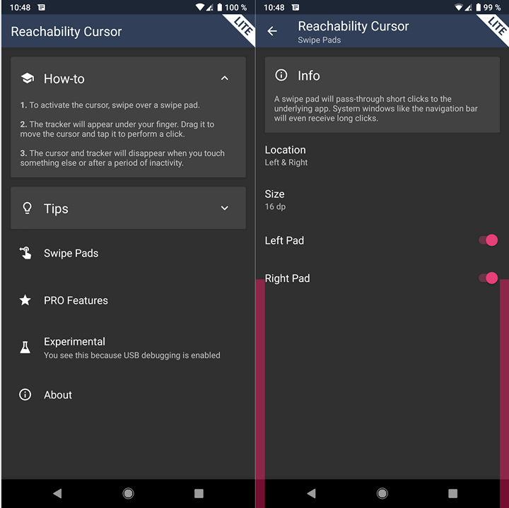 Новые приложения для Android. Reachability Cursor: one-handed mode mouse pointer упростит управление смартфоном с большим экраном одной рукой.