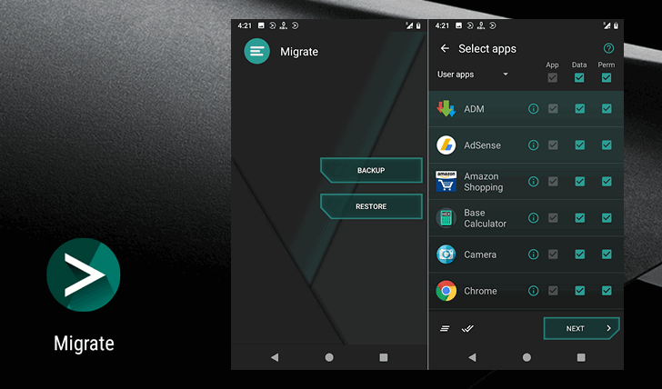 Новые приложения для Android. «Migrate - custom ROM migration tool» поможет вам создать резервную копию приложений и данных для восстановления после перепрошивки [Root]