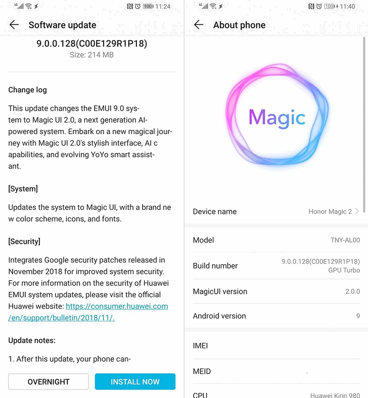 Honor Magic 2 получил первое обновление системы и новую оболочку Magic UI 2.0