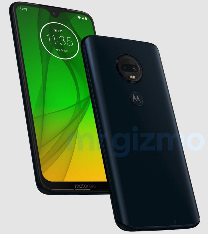 Moto G7 Plus. Так будет выглядеть новый смартфон Motorola со стеклянной задней панелью и дисплеем с каплевидным вырезом