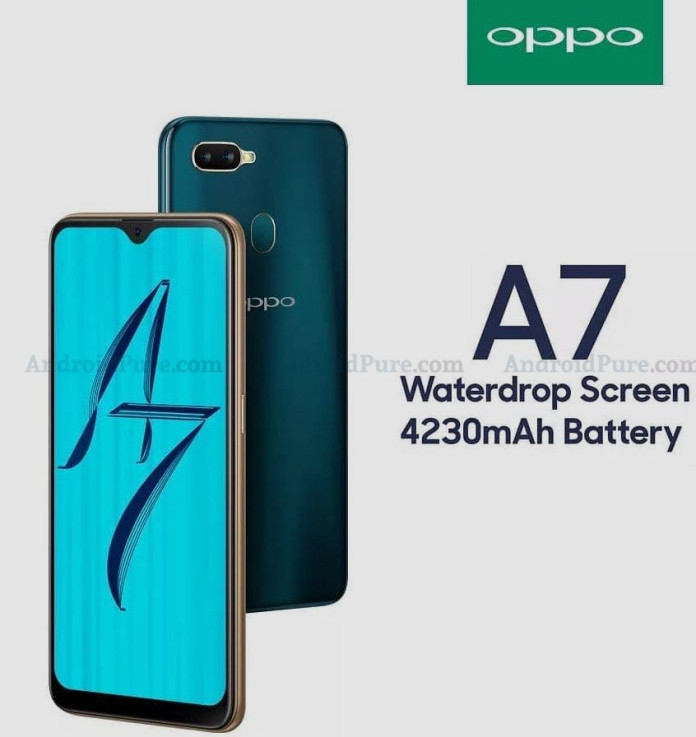 Oppo A7. Так будет выглядеть этот недорогой смартфон оснащенный дисплеем с каплевидным вырезом