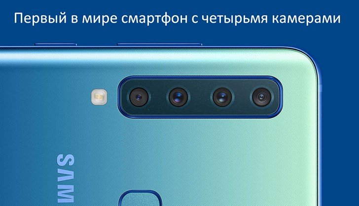 Samsung Galaxy A9. Подробности о камере смартфона с четырьмя объективами (Видео)