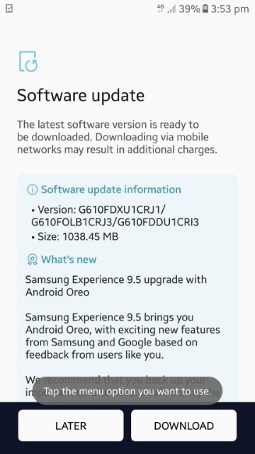 Обновление Android 8 Oreo для Samsung Galaxy J7 Prime выпущено и уже начало поступать на смартфоны