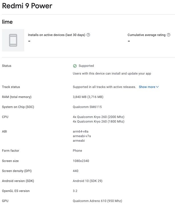 Xiaomi Mi 10i и Redmi 9 Power засветились в базе данных консоли Google Play. Релиз новинок уже близок