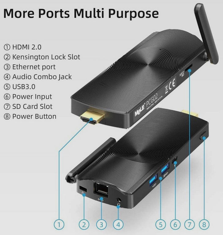 Windows 10 ПК в кармане: Mele PCG02 мини ПК с процессором Intel Gemini Lake и 8 ГБ оперативной памяти на борту
