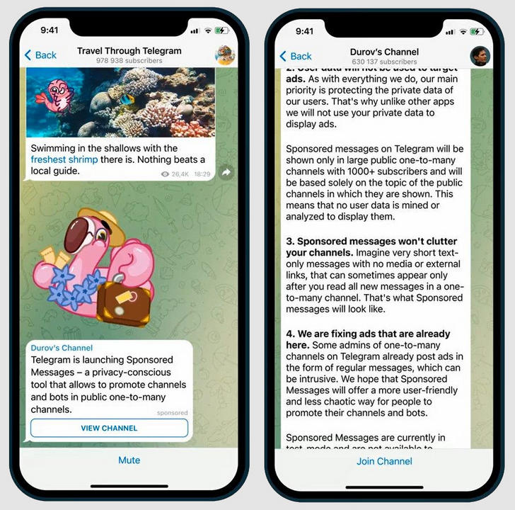 В Telegram появилась реклама. Чего от нее стоит ждать?