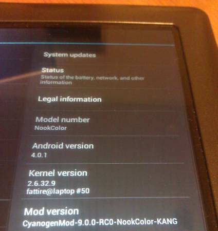 CyanogenMod 9 для Nook Color