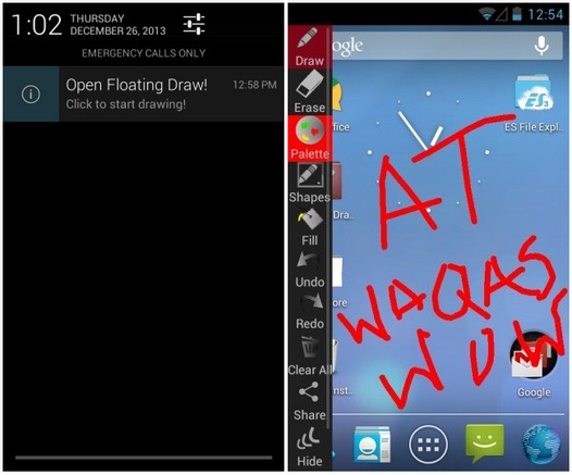Программы для Android. Floating Draw – пишем заметки и рисуем в любом месте экрана планшета или смартфона