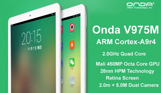 Onda 975M. Android планшет с 9.7-дюймовым Retina экраном за $199