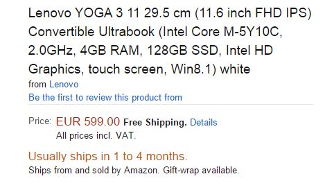 Lenovo Yoga 3. Гибрид Windows планшета и ноутбука с 11.6-дюймовым экраном на борту вскоре поступит на рынок