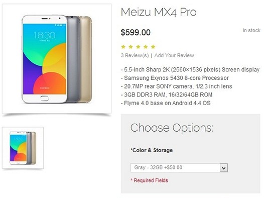 Meizu MX4 Pro. Стартовали международные продажи нового фаблета