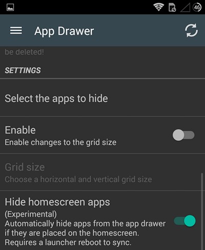 Программы для Android. Модуль Xposed GEL Settings для доступа к скрытым настройкам фименного лончера Google обновился до версии 2.2. Дизайн в стиле Material и скрытие значков приложений в меню их запуска, если они установлены на рабочий стол.