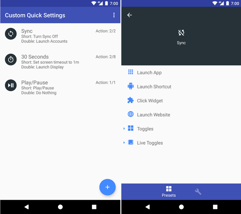 Custom Quick Settings. Приложение для расширения возможностей шторки быстрых настроек системы обновилось до версии v2.0
