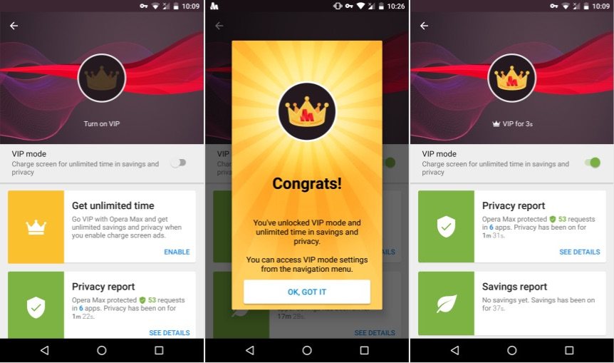 Приложения для Android. Opera Max получило VIP-режим, позволяющий неограниченной и без каких либо ограничений пользоваться всеми сервисами VPN.