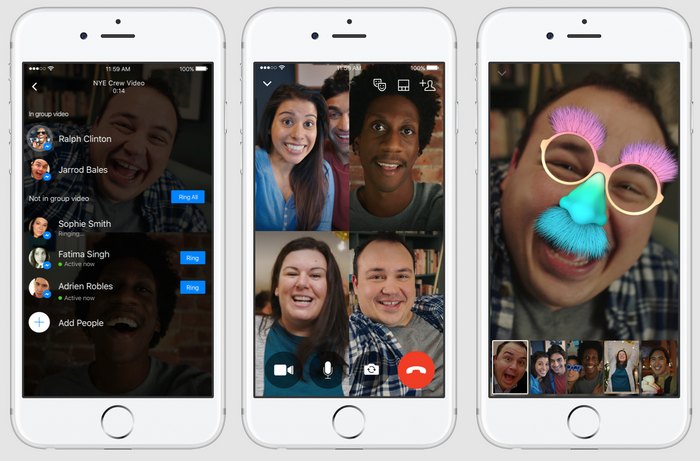 Приложения для мобильных. Групповые видео чаты появились в Facebook Messenger