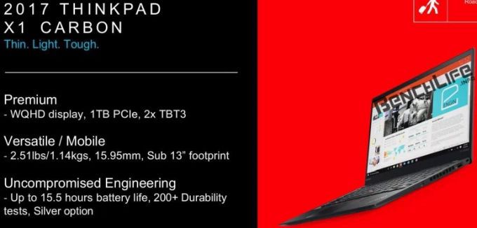 ThinkPad X1 Carbon. Обновленная модель ноутбука Lenovo с процессором Kaby Lake на борту и другой мощной начинкой на подходе