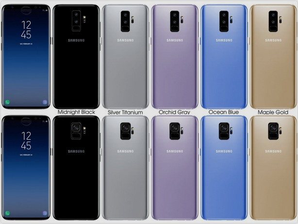 Samsung Galaxy S9 и S9+. Свежие пресс-изображения смартфонов в пяти цветовых исполнениях всплыли в Сети