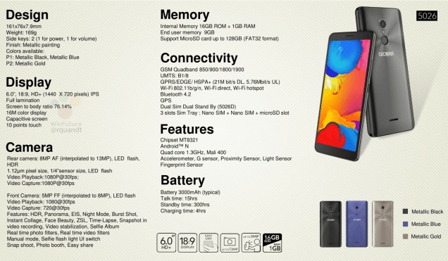 Alcatel 3C. Шестидюймовый смартфон нижней ценовой категории с 18:9 дисплеем и пластиковым корпусом