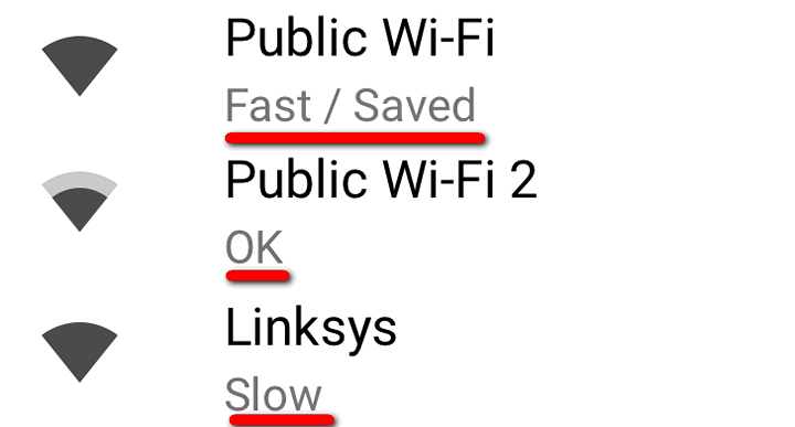 Новые возможности Android 8.1. Рядом со значками открытых Wi-Fi сетей будет показываться их скорость