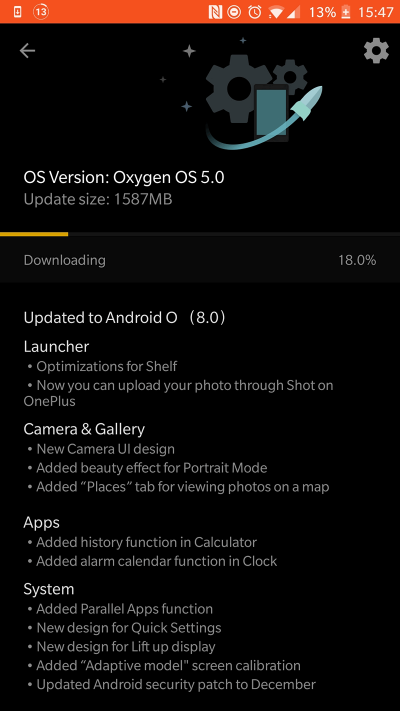 OnePlus 5 получил обновление Oxygen OS 5.0 на базе Android 8.0 Oreo 