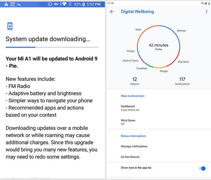 Обновление Android 9.0 Pie для Xiaomi Mi A1 выпущено и начало поступать на смартфоны