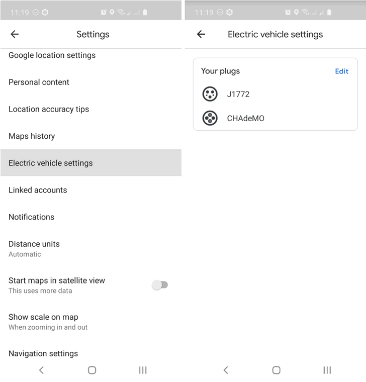 Карты Google теперь умеют искать станции зарядки электромобилей по типу разъемов