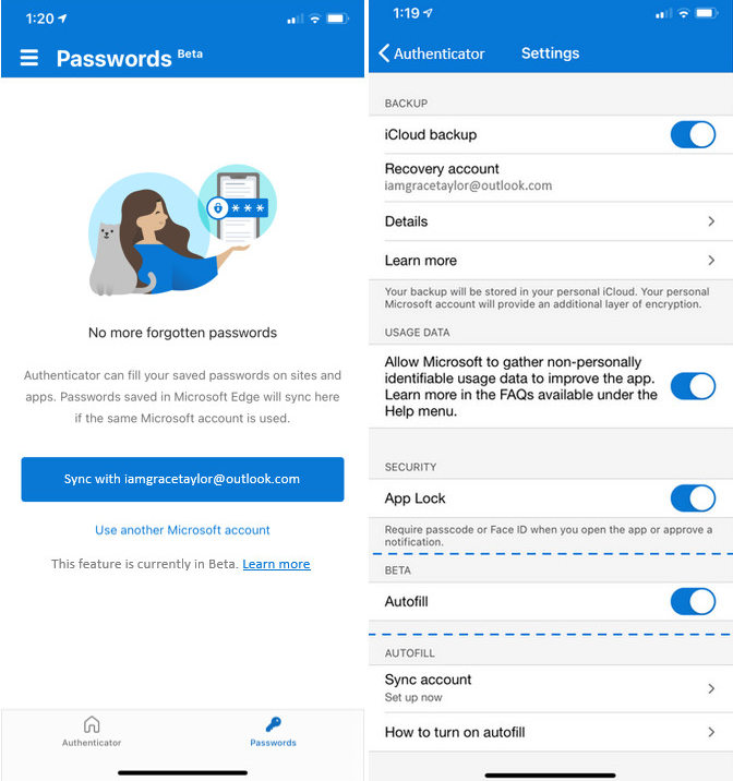 Microsoft Authenticator теперь можно использовать также и в качестве менеджера паролей с автоматической их подстановкой на iOS и Android устройствах