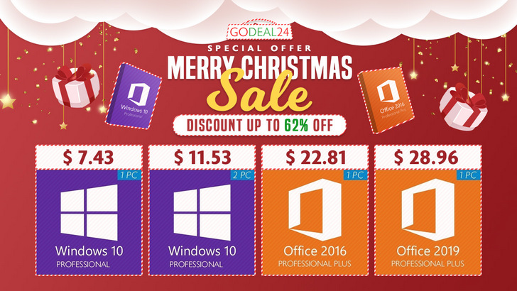 Рождественская распродажа: Windows 10 Pro всего за $7.43, Office 2019 Pro – $28.96 и прочее  программное обеспечение с серьезными скидками (На правах рекламы)