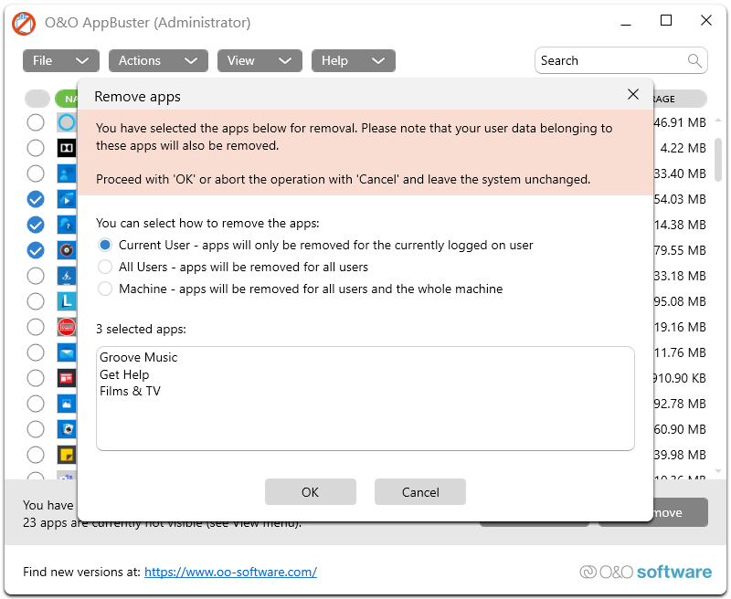 Удалить предустановленные в Windows 11 приложения можно с помощью O&O App Buster