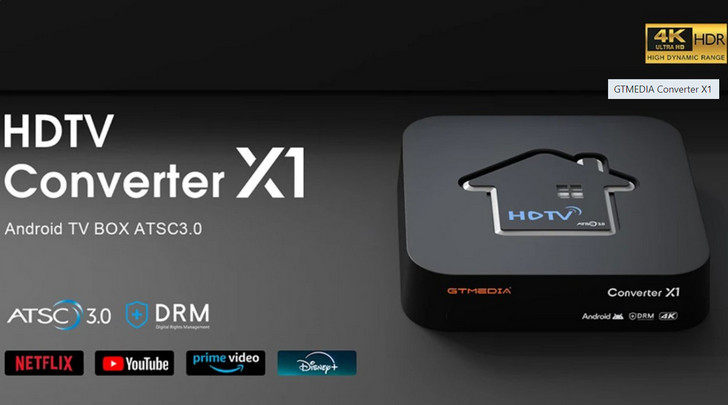 GTMEDIA Converter X1: сертифицированная Android TV приставка с тюнером ATSC 3.0